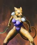 angry anthro clothing dagger female melee_weapon solo weapon yen_rin hasbro magic:_the_gathering wizards_of_the_coast mirri_cat_warrior catfolk felid leonin mammal 2016 hi_res