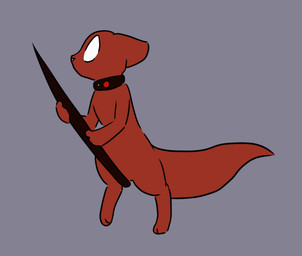 ambiguous_gender animated_gif anthro blinking collar ear_twitch holding_object holding_weapon semi-anthro shock_collar solo standing tail tail_motion walk_cycle walking weapon neoncityrain rain_world videocult slugcat 2d_animation animated frame_by_frame short_playtime