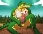 2014 4_toes anthro balls barbs biceps big_muscles big_penis bottomless claws clothing crocodile erection eyewear fangs glasses green_skin humanoid_penis league_of_legends lifeguard male masturbation muscles pecs penis pink_penis plantigrade pose renekton reptile scales scalie sheath shirt sitting slit solo spread_legs spreading sunglasses tank_top teeth tight_clothing toe_claws toes toned unknown_artist vein veiny_penis whistle
Rating: Explicit
Score: 15
User: digiangel234
Date: April 16, 2014