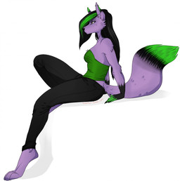 anthro clothed clothing ear_piercing female fur hair piercing simple_background solo white_background redpixie canid canine mammal hi_res