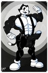 4_fingers abs anthro balls big_balls big_muscles big_penis black_bottomwear black_clothing black_pants blue_glans blue_tongue bottomwear clothed clothing erection fangs fingers flexing footwear genitals glans glistening glistening_balls glistening_body glistening_genitalia glistening_glans glistening_penis gloves grey_background grey_balls grey_body grey_penis grey_pubes handwear huge_muscles humanoid_genitalia humanoid_penis male multicolored_body muscular muscular_anthro muscular_male one_eye_closed open_bottomwear open_clothing open_mouth open_pants pants pecs penis pubes shoes simple_background solo suspenders teeth tongue topless vein veiny_penis white_body white_clothing white_footwear white_gloves white_handwear white_shoes wink dogmanart epic_games fortnite meowscles meowscles_(toon) domestic_cat felid feline felis mammal 2021 grey_theme hi_res signature