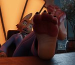 4_toes anthro clothed clothing eyebrow_piercing facial_piercing feet female foot_fetish foot_focus fur humanoid_feet orange_body orange_fur pawpads paws piercing plantigrade soles solo toes cynthiaacid kaylafox_(modeler) dreamworks the_bad_guys diane_foxington canid canine fox mammal 3d_(artwork) absurd_res blender_(artwork) digital_media_(artwork) hi_res