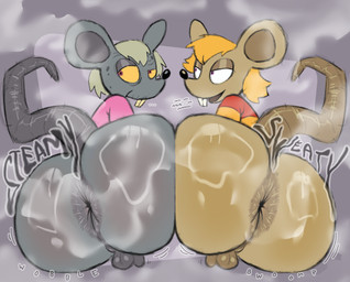 age_difference anthro anus backsack balls big_butt bodily_fluids bottomless butt clothed clothing duo elderly genitals male musk penis sweat sweaty_butt tail text young naughtymoff gregory_horror_show gregory_(gregory_horror_show) james_(ghs) mammal mouse murid murine rodent absurd_res hi_res grandchild_(lore) grandparent_(lore) grandparent_and_grandchild_(lore)