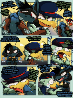 2_toes 3_fingers 4_fingers angry anthro anthro_on_anthro anthro_penetrated anthro_penetrating anthro_penetrating_anthro balls beak beak_fetish beak_play beak_sex beakjob bed black_body black_fur black_hair blue_body blue_feathers blue_fur blue_penis blush bodily_fluids bottomless brown_eyes button_(fastener) clothed clothing crossed_legs dialogue drooling duo edging eyebrows facial_markings fangs feathers feet feet_on_penis fellatio fingers foot_fetish foot_play footjob forced forced_oral frustrated fur furniture genital_fluids genitals gesture green_body green_feathers hair hand_gesture hand_on_face hands_on_legs hat head_grab head_markings headgear headwear holding_arm hug hugging_another hugging_from_behind humanoid_genitalia humanoid_penis interspecies jacket licking looking_pleasured male male/male male_penetrated male_penetrating male_penetrating_male markings mask_(marking) motion_lines nervous nude on_bed on_lap onomatopoeia open_beak open_mouth oral oral_penetration paws_on_penis penetration penile penis penis_lick pointing pointing_at_self pokephilia precum precum_string reach_around red_eyes saliva sex sitting sitting_on_lap smile sound_effects spikes spikes_(anatomy) spread_legs spreading surprised sweat tail tail_motion tailwag talonjob talons tapping tapping_foot teeth text thick_eyebrows throbbing throbbing_penis toes tongue tongue_out topwear yellow_beak conditional_dnp kazoko_(artist) nintendo pokemon joey_the_delivery_bird avian bird canid canine canis domestic_dog generation_4_pokemon lucario mammal pokemon_(species) absurd_res comic english_text hi_res