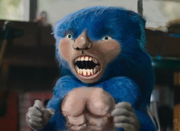 5_fingers abs anthro areola black_mouth blue_body blue_ears blue_fur blue_quills bodily_fluids clothing fingers fur gloves green_eyes handwear humanoid_nose male nightmare_fuel nipples open_mouth pecs photo_background pupils saliva saliva_string small_eyes solo thanks_i_hate_it white_clothing white_gloves white_handwear why louceph sega sonic_the_hedgehog_(film) sonic_the_hedgehog_(series) sonic_the_hedgehog ugly_sonic eulipotyphlan hedgehog mammal 2019 colored digital_media_(artwork) digital_painting_(artwork) draw_over painting_(artwork) photography_(artwork)