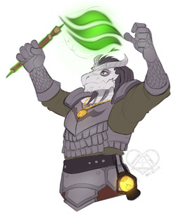 anthro armor clothed clothing hair horn jewelry lamp lantern male necklace simple_background solo white_background kittydee rem'shir_xantix_(sandr032) scalie digital_media_(artwork) hi_res