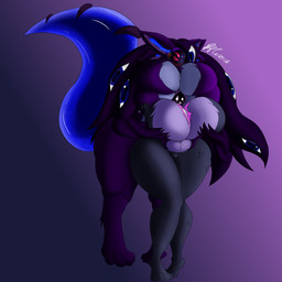 anthro big_breasts big_tail breasts duo female female/female fluffy holding_breast huge_breasts multi_breast multi_eye size_difference slime tail tentacles project_alex epic_games fortnite raven_team_leader 1:1 absurd_res hi_res