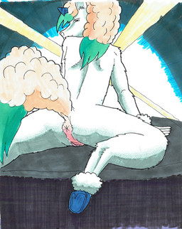 andromorph anthro anus butt genitals hooves intersex looking_back nude pokemorph presenting presenting_vulva solo stage tail vulva nyghtmar3 nintendo pokemon alyx_(nyghtmar3) equid equine galarian_form galarian_ponyta generation_8_pokemon mammal pokemon_(species) regional_form_(pokemon) absurd_res hi_res traditional_media_(artwork)