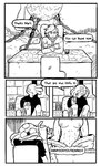 abs anthro breasts dialogue female male mural muscular muscular_female text afuckingcamel-zenge-art_(artist) chucklefish starbound kenta_(afuckingcamel) human humanoid hylotl mammal absurd_res black_and_white comic english_text hi_res monochrome