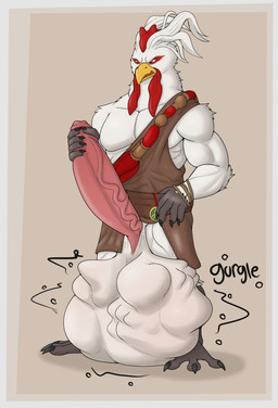 anthro balls balls_on_ground big_balls big_muscles big_penis black_claws claws clothed clothing cock_vore digestion digestion_noises erection feathers genitals huge_balls huge_penis humanoid_genitalia humanoid_penis male muscular muscular_anthro muscular_arms muscular_male non-mammal_balls non-mammal_foreskin orange_eyes partially_clothed pecs penile penis solo vein veiny_penis vore white_body white_feathers rokie38 project_windless avian bird chicken galliform phasianid rekon_(project_windless) hi_res