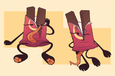 candy chocolate chocolate_bar dessert food genitals male orange_penis paws penis smile solo tapering_penis clockstops3am conditional_dnp burner_(osc) object_shows kit_(burner) animate_inanimate dire_animate_inanimate food_creature