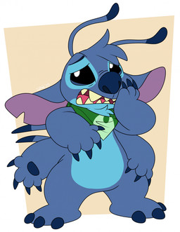 3_toes 4_arms 4_fingers ambiguous_gender antennae_(anatomy) anthro back_spikes biped blue_body blue_claws blue_finger_claws blue_fur blue_nose blue_pawpads claws dipstick_antennae ears_down eyebrows feet finger_claws fingers frown fur hand_on_face head_tuft kerchief kerchief_only mostly_nude multi_arm multi_limb multicolored_antennae neckerchief neckerchief_only neckwear notched_ear open_frown open_mouth pawpads pivoted_ears raised_inner_eyebrows simple_background solo spikes spikes_(anatomy) standing text toes tuft worried joltink disney lilo_and_stitch stitch_(lilo_and_stitch) alien experiment_(lilo_and_stitch) 2025 artist_name english_description flat_colors hi_res signature