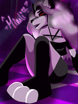 alternative_fashion anthro breasts butt clothing crop_top dance_floor dancing feet female goth legs_together legwear paws piercing shirt solo thigh_highs topwear minili redeye whitehair hellaverse helluva_boss loona_(helluva_boss) canid canine canis mammal wolf 3:4 hi_res