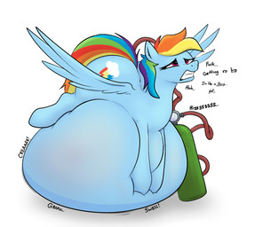 air_inflation air_tank belly belly_expansion belly_inflation belly_on_ground big_belly creaking expansion female feral hose hose_in_butt hose_inflation huge_belly hyper hyper_belly inflated_belly inflation onomatopoeia penetration profanity resting_on_belly solo sound_effects swelling text wings fangy_boyo friendship_is_magic hasbro my_little_pony mythology rainbow_dash_(mlp) equid equine horse mammal mythological_creature mythological_equine pegasus pony 2025 english_text