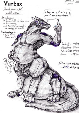 anthro belly bulge cavalry digestion dominant gesture hand_gesture machine male male_pred middle_finger muscular oral overweight satisfied solo stuffing syntaur vore anxiousboar virtex hybrid synth_(vader-san) taur absurd_res colored_pencil_(artwork) graphite_(artwork) hi_res sketch traditional_media_(artwork)