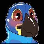 beak blue_body blush brown_eyes solo telegram_sticker toony symrea avian bird macaw neotropical_parrot parrot true_parrot 1:1 alpha_channel digital_media_(artwork)