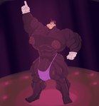 abs anthro balls barely_contained bedroom_eyes biceps big_balls big_biceps big_bulge big_muscles big_pecs big_penis body_hair bulge chest_hair clothing dancing genitals gloves handwear huge_balls huge_muscles huge_pecs huge_penis hyper hyper_biceps hyper_muscles hyper_pecs looking_at_viewer male mostly_nude muscular muscular_anthro muscular_arms muscular_male narrowed_eyes nipples pecs penis seductive solo vein veiny_penis hehdgd disney goofy_(disney) canid canine canis domestic_dog mammal absurd_res hi_res