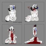 blood blood_splatter bodily_fluids death decapitation female gore gore_focus killing multiple_poses nosebleed pose snuff solo spine luneytuney fio_(wipfenfels) arctic_fox canid canine fox mammal true_fox 1:1 absurd_res hi_res