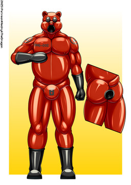 bound chastity_bulge chastity_device cock_gag dildo dildo_in_mouth dildo_insertion drone drone_hood dronesuit dronification encasement gag goo_transformation latex latex_transformation lock_bulge male oral oral_penetration penetration sex_toy sex_toy_in_mouth sex_toy_insertion transformation bear mammal hi_res