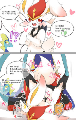 3_fingers 3_toes ambiguous_penetration anthro anthro_on_anthro anthro_penetrated anthro_penetrating anthro_penetrating_anthro arm_pull ass_up black_body black_fur black_hands blue_body blush clothing cute_fangs dialogue dominant dominant_male duo ear_blush egg eyes_closed fangs feet female female_penetrated fingers from_behind_position fur gloves hand_holding hand_on_back hands_together handwear heart_symbol impregnation_request interrobang male male/female male_on_anthro male_penetrating male_penetrating_female multicolored_body multicolored_fur navel one_ear_up one_eye_half-closed open_mouth orange_body orange_fur penetration red_eyes sex tail tail_motion tailwag teeth text thought_bubble toes white_body white_fur prrrrrrmine nintendo pokemon cinderace generation_8_pokemon inteleon lagomorph leporid mammal pokemon_(species) scalie 2021 english_text hi_res