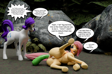 abdominal_bulge anal anal_penetration animal_genitalia animal_vulva anus duo equine_anus equine_genitalia equine_vulva female feral fern forest genitals hair huge_penetration lying on_side one_eye_closed open_mouth penetration pink_hair plant puffy_anus rock satisfied_look sex speech_bubble surprised tentacle_in_ass tentacle_penetration tentacle_sex tentacles text tongue tongue_out tree vulva white_body yellow_body uberpuber sunsetsarsaparilla_(modeler) friendship_is_magic hasbro my_little_pony fluttershy_(mlp) rarity_(mlp) equid equine horse mammal pony tentacle_creature 2026 3:2 3d_(artwork) blender_(artwork) digital_media_(artwork) english_text hi_res