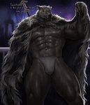 abs anthro asian_clothing biceps blaidd_(elden_ring) canid canine canis clothing dopq east_asian_clothing elden_ring fromsoftware fundoshi fur hi_res japanese_clothing male mammal muscular muscular_anthro muscular_male pecs purple_eyes solo underwear wolf