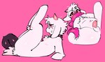 anal anal_penetration anthro aroused balls big_butt blush butt chest_tuft collar duo eyewear femboy fur genitals glasses glistening_thighs heart_eyes heart_symbol horn humanoid_genitalia humanoid_penis looking_pleasured lying male male/male on_back penetration penis pink_background pink_horn pink_scarf round_glasses scarf sex simple_background slightly_chubby slightly_chubby_anthro small_penis thick_thighs tuft white_body white_fur cornymember deltarune undertale_(series) ralsei bovid caprine darkner goat mammal 2023 digital_drawing_(artwork) digital_media_(artwork) hi_res