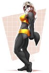 abs anthro black_body black_fur breasts claws female flexing fur looking_at_viewer muscular muscular_anthro muscular_female muscular_legs plantigrade side_view smile solo toe_claws triceps mykegreywolf liz_(mykegreywolf) badger mammal mustelid musteline 2023 2:3 absurd_res digital_media_(artwork) hi_res watermark