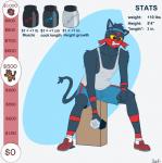 2017 5_fingers anthro biped black_body black_fur bodily_fluids bottomwear clothing english_text exercise felid fingers footwear fur generation_7_pokemon growth_drive hi_res incineroar intimatewolf litten male mammal multicolored_body multicolored_fur nintendo nipples pokemon pokemon_(species) red_body red_eyes red_fur shirt shoes shorts simple_background sitting solo sweat tank_top text topwear torracat two_tone_body two_tone_fur weightlifting workout yellow_sclera