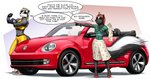 anthro biceps biped blonde_hair breasts brown_hair car clothed clothing duo female female_anthro footwear hair high_heels muscular muscular_female shoes smile text vehicle mykegreywolf volkswagen volkswagen_new_beetle kim_(mykegreywolf) liz_(mykegreywolf) badger mammal mephitid mustelid musteline skunk 2020 absurd_res digital_media_(artwork) english_text hi_res