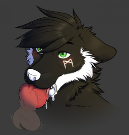 ambiguous_gender animal_genitalia animal_penis balls black_body black_fur blush blush_lines bodily_fluids canine_genitalia cum cum_in_mouth cum_inside disembodied_penis drinking drinking_cum duo ejaculation erection fellatio fur genital_fluids genitals green_eyes knot male oral oral_only oral_penetration penetration penile penis penis_in_mouth rune saliva saliva_on_penis sex simple_background sucking tongue white_nose oraderg ulfgeirr_lindberg canid canine canis mammal wolf 2018 headshot_portrait hi_res portrait
