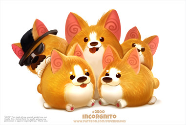 ambiguous_gender black_eyes blep brown_body brown_fur clothing eyewear facial_hair feral fur group hat headgear headwear humor looking_at_viewer mustache open_mouth pawpads pun simple_background sunglasses text tongue tongue_out visual_pun white_background white_body white_fur piper_thibodeau canid canine canis domestic_dog herding_dog mammal pastoral_dog welsh_corgi digital_media_(artwork) digital_painting_(artwork) painting_(artwork) url