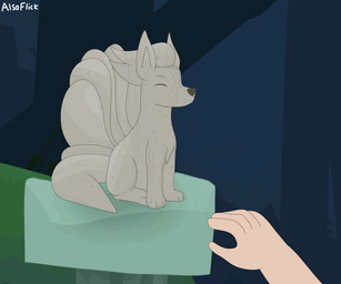 animated_gif digitigrade feral fur fur_growth growth human_to_feral multi_tail orange_body orange_fur quadruped species_transformation tail transformation yellow_body yellow_fur alsoflick nintendo pokemon orebrecs canid canine generation_1_pokemon human mammal ninetales pokemon_(species) vulpix animated hi_res short_playtime