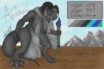 anthro balls balls_outline big_balls big_breasts big_bulge biped breasts bulge clothed clothing detailed_bulge genital_outline genitals gynomorph gynomorph_anthro huge_balls huge_bulge intersex intersex_anthro partially_clothed solo akai_rat fallout microsoft deathclaw scalie 3:2 absurd_res hi_res huge_filesize herm_(lore)