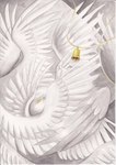 2017 absurd_res ambiguous_gender angel bell dated feathered_wings feathers hi_res monochrome multi_wing no_pupils restricted_palette scp-469 scp_foundation seraph_(angel) signature solo spread_wings string traditional_media_(artwork) white_body white_feathers white_wings wings yellow_and_white yellow_eyes zhange