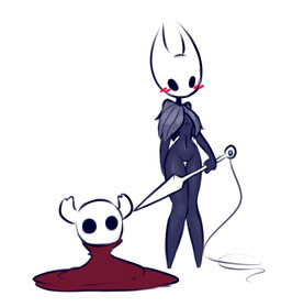 alternate_costume ambiguous_gender anthro blush bottomless breasts clothed clothing clothing_swap duo featureless_feet feet female genitals melee_weapon mostly_nude simple_background under_boob vulva weapon white_background nekuzx hollow_knight_(franchise) team_cherry hornet_(hollow_knight) the_knight_(hollow_knight) arthropod hymenopteran insect vessel_(species) 2019