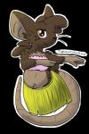 dancing female fur grass_skirt hula smile solo standing themuffinly ashley_(themuffinly) mammal mouse murid murine rodent 2020 alpha_channel digital_media_(artwork) hi_res female_(lore)