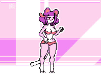 anthro belly belly_expansion belly_inflation bikini bikini_bottom bikini_top clothed clothing expansion female fur hair inflation pink_body pink_fur pink_hair pixelated solo swimwear two-piece_swimsuit langui vkontakte masyunya masyunya_(vkontakte) domestic_cat felid feline felis mammal 4:3 animated digital_media_(artwork) hi_res pixel_(artwork) pixel_animation
