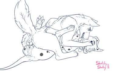 animal_genitalia animal_vulva anus canine_genitalia canine_vulva claws collar duo female female/female female_feral feral feral_on_feral floppy_ears genitals licking licking_another lying on_back on_top open_mouth pawpads sex simple_background tail tongue tongue_out tribadism vaginal vulva sketchy_shelby canid canine canis dalmatian domestic_dog mammal 2023 3:2 dated hi_res signature