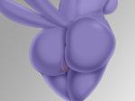 anthro anus back_boob big_butt breasts butt feathers female genitals grey_background non-mammal_breasts nude purple_body purple_feathers pussy rear_view side_boob simple_background solo thick_thighs wide_hips paoguu super_planet_dolan melissa_morgan avian bird 2017 4:3