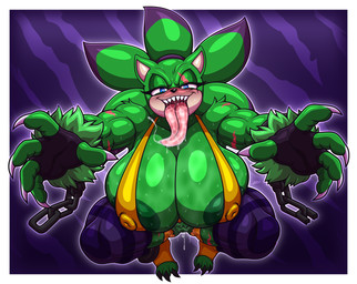 anthro areola areola_slip big_breasts blue_eyes breasts clothed clothing erect_nipples female fur genitals green_body green_fur green_hair hair huge_breasts long_tongue looking_at_viewer multicolored_hair nipple_outline nipples open_mouth purple_hair scar skimpy solo tongue two_tone_hair vulva dhx2kartz sega sonic_the_hedgehog_(series) bliss_the_werehog fan_character eulipotyphlan mammal werecreature wereeulipotyphlan werehog hi_res