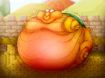 ambiguous_gender anthro belly belly_blush belly_expansion big_belly big_cheeks blush body_blush body_inflation bulging_eyes cheek_expansion close_to_bursting expansion green_shell huge_belly huge_cheeks hyper hyper_belly hyper_cheeks hyper_inflation inflation motion_lines outside scales shell solo spherical_inflation swollen_cheeks tremble_spikes yellow_body yellow_scales paytonpaytonpay mario_bros nintendo koopa koopa_troopa scalie 2025