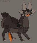 6_ears animal_genitalia anus big_anus black_sclera brown_background brown_body brown_countershading brown_hair cloven_hooves countershading dewclaw_hooves erection feral front_view genitals hair half-closed_eyes hooves huge_anus hyper hyper_anus lidded_eyes long_penis looking_at_viewer machine male mouthless multi_ear narrowed_eyes noseless orange_eyes orange_penis overweight overweight_feral overweight_male penis plated_scales quadruped scutes segmented_legs segmented_neck sheath short_tail simple_background solo standing tail text thick_neck thick_tail three-quarter_view unguligrade unusual_ears emionix miam_(emx) alien lurkerbeast omnitope robot 2025 absurd_res artist_name brown_theme digital_drawing_(artwork) digital_media_(artwork) flat_colors hi_res nonbinary_(lore)