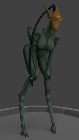 arms_bent bent_legs biped bodysuit braided_hair breasts clothing female green_eyes hair hands_on_knees hands_on_legs hands_on_own_knees hands_on_own_legs holding_both_knees holding_both_legs looking_at_viewer skinsuit solo tall tight_clothing komissar_bav spacebender alien deer jujehyu mammal 3d_(artwork) 9:16 digital_media_(artwork) hi_res