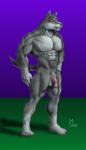 abs anthro balls biceps circumcised flaccid fur genitals grey_body grey_fur grin male muscular muscular_anthro muscular_arms muscular_legs muscular_male nipples nude pecs penis simple_background smile solo teeth sudonym canid canine canis mammal wolf 1998