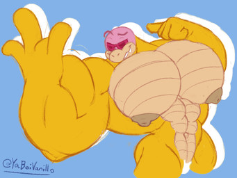 anthro big_muscles big_pecs huge_muscles huge_pecs hyper hyper_muscles hyper_pecs male muscular muscular_anthro muscular_male pecs solo yaboivanillo mario_bros nintendo koopaling roy_koopa dragon_koopa koopa reptile scalie turtle 4:3