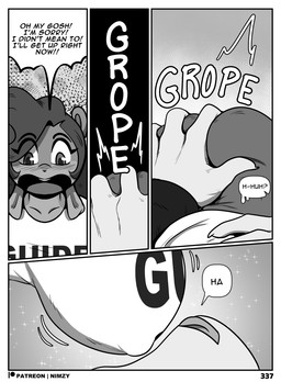 anthro big_breasts big_butt blush border breasts butt butt_grab clothed clothing dialogue duo eyebrows eyelashes female front_view hair hand_on_butt nipple_outline open_mouth pupils side_view simple_background speech_bubble text topwear white_border nimzy noms_(nimzy) tobi_(nimzy) cricetid hamster mammal rodent comic english_text hi_res monochrome
