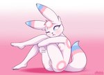 anthro anthrofied areola blue_eyes blush breasts dipstick_tail female genitals holding_own_legs humanoid_genitalia humanoid_pussy markings nipples nude one_eye_closed pokemorph pussy solo tail tail_markings text loimu nintendo pokemon fan_character minttu_(loimu) eeveelution generation_2_pokemon generation_6_pokemon hybrid pokemon_(species) sylveon umbreon 2020 hi_res