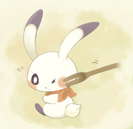 ambiguous_gender chibi one_eye_closed solo kanannbo jumping_rabbit tsukitate lagomorph leporid mammal rabbit 2015