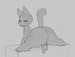 anthro backsack balls big_butt blush butt foreskin fur genitals looking_at_viewer looking_back looking_back_at_viewer male nude open_mouth penis presenting smile solo thick_thighs reddrago animal_crossing nintendo bob_(animal_crossing) domestic_cat felid feline felis mammal 2020 digital_media_(artwork) hi_res monochrome